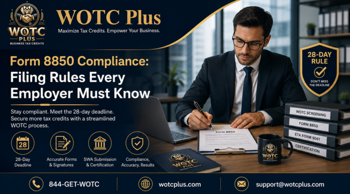 HR and payroll team managing Form 8850 compliance workflow with WOTC Plus.