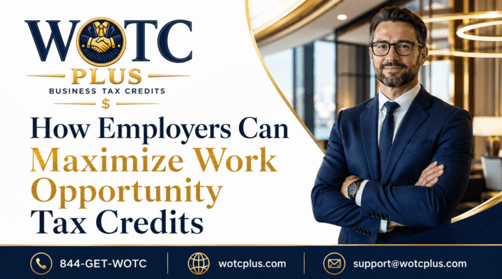 Text: HR, payroll, and finance leaders examining WOTC screening, certification tracking, payroll coordination, and hiring tax credit reporting with WOTC Plus